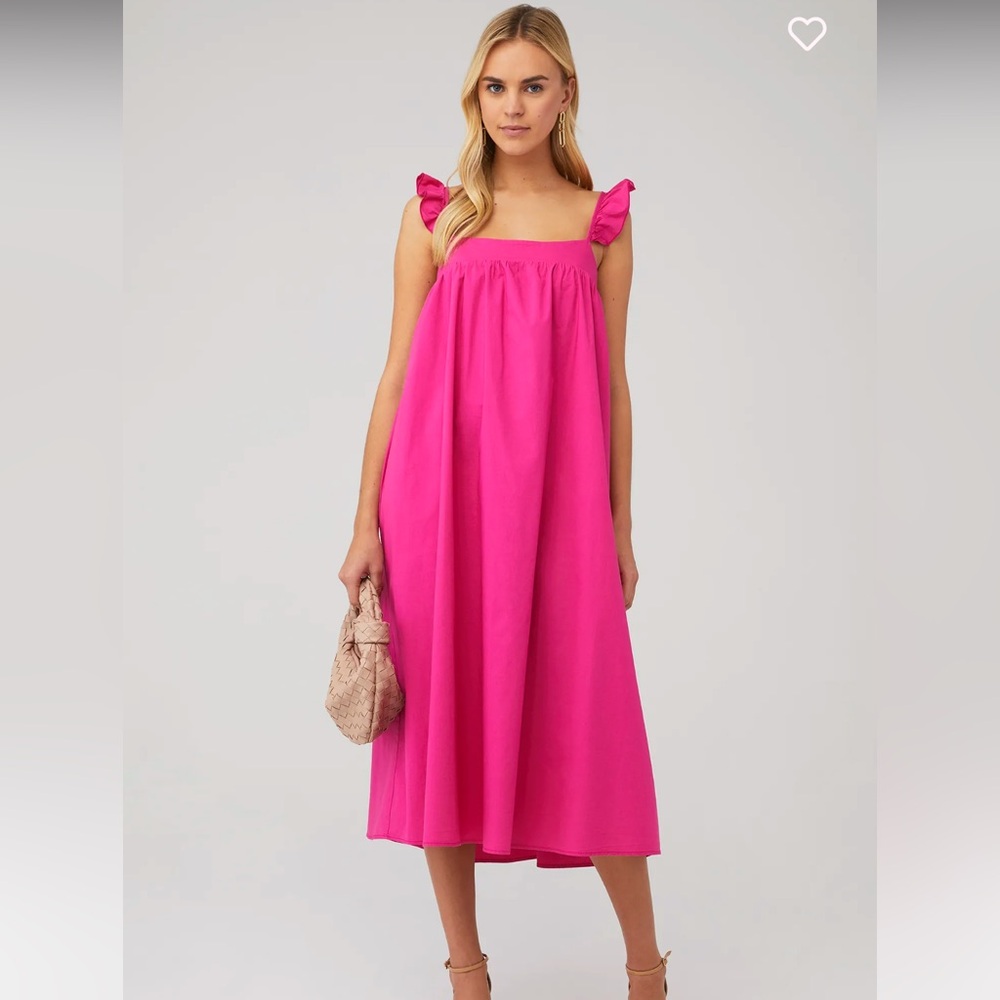 Show Me Your MuMu Hot Pink Oasis Ruffle Dress XS